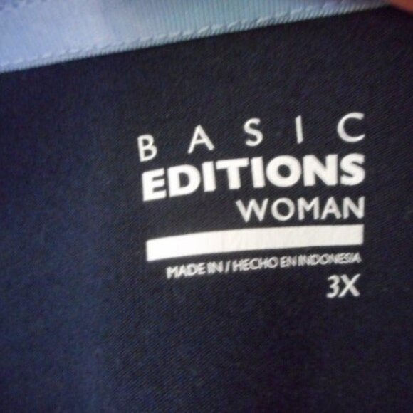 Size 3x Dark blue knit v neck shirt cotton blend - Picture 4 of 5